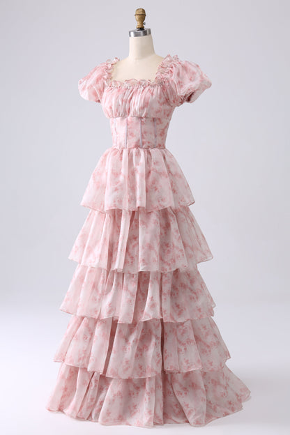 Celeste Tiered Puff Sleeve Maxi Dress