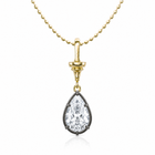 2.4ct Drop-Shaped Diamond Black Gold Necklace
