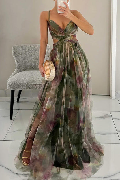 Giselle Tulle Floral Maxi Dress