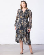 Celestine Metallic High-Low Cocktail Dress