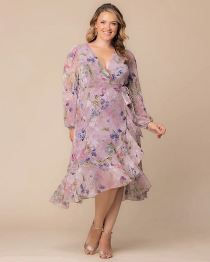 Celestine Metallic High-Low Cocktail Dress