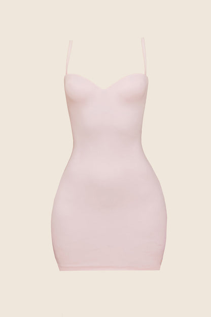 Evangeline Sculpted Mini Dress in Blush