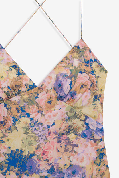Elea Pink Satin Maxi Dress