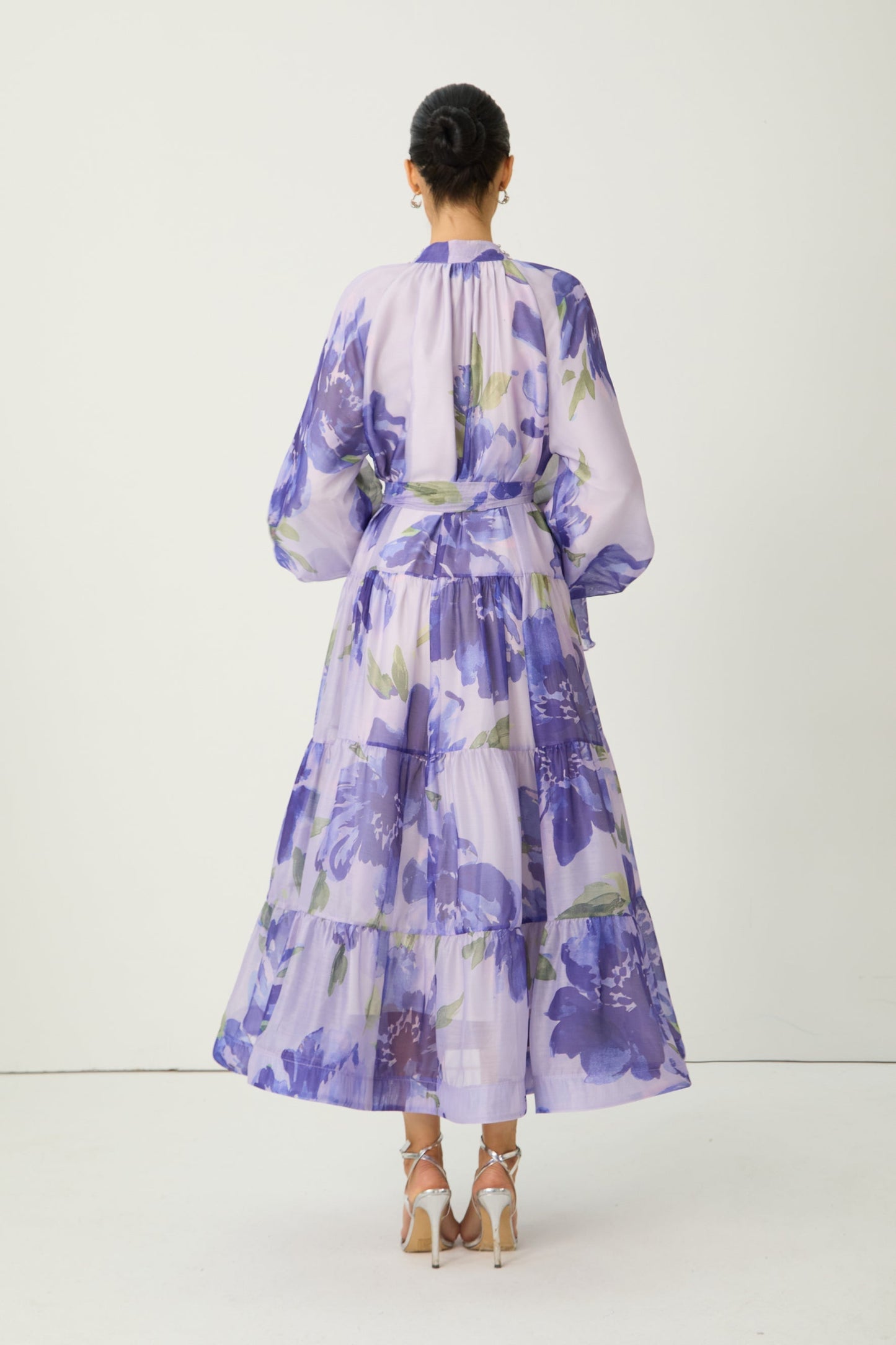 Rowan Floral Tiered Maxi Dress in Amethyst