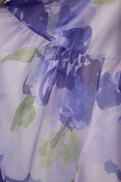 Rowan Floral Tiered Maxi Dress in Amethyst