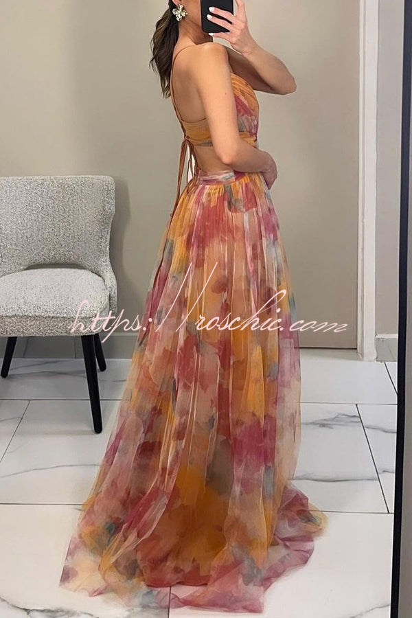 Giselle Tulle Floral Maxi Dress