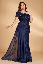 Celeste One-Shoulder Beaded Maxi Dress
