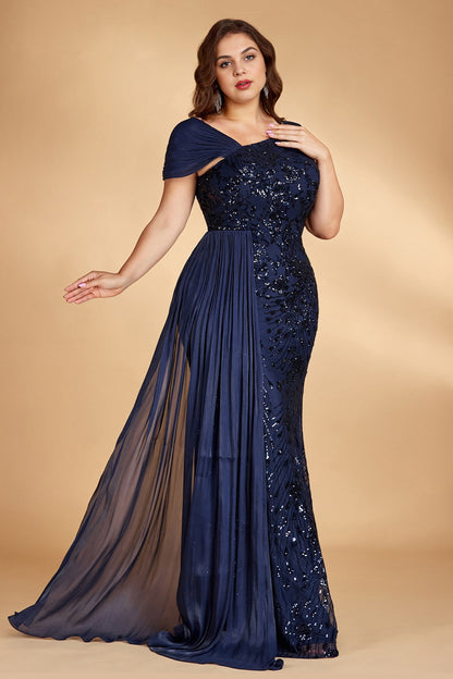 Celeste One-Shoulder Beaded Maxi Dress