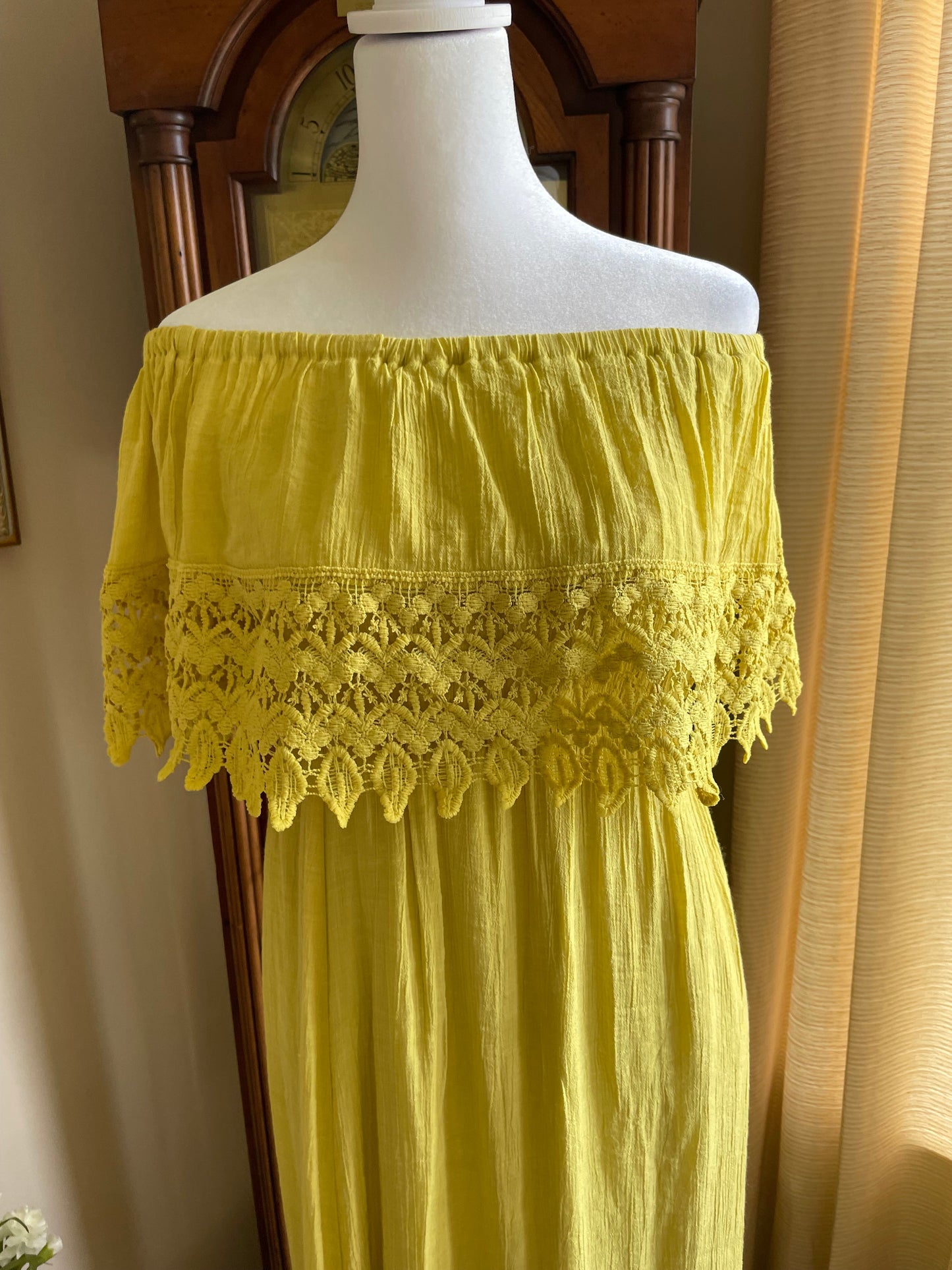 Magnolia Off-Shoulder Crochet Maxi Dress