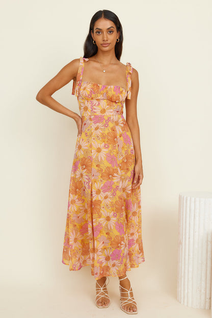 Ophelia Paradise Maxi Dress in Soft Yellow