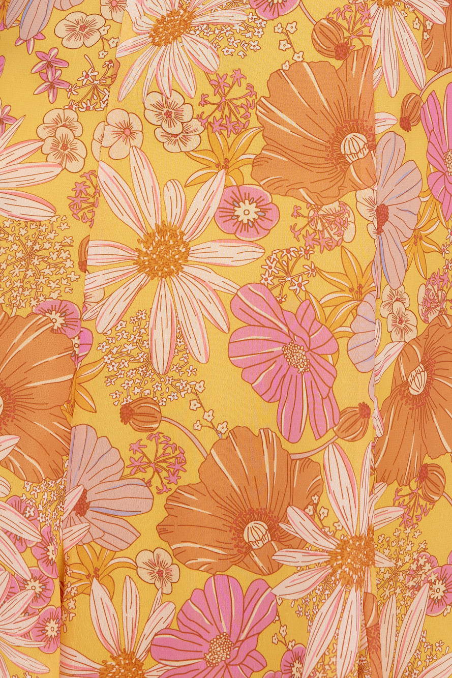 Ophelia Paradise Maxi Dress in Soft Yellow