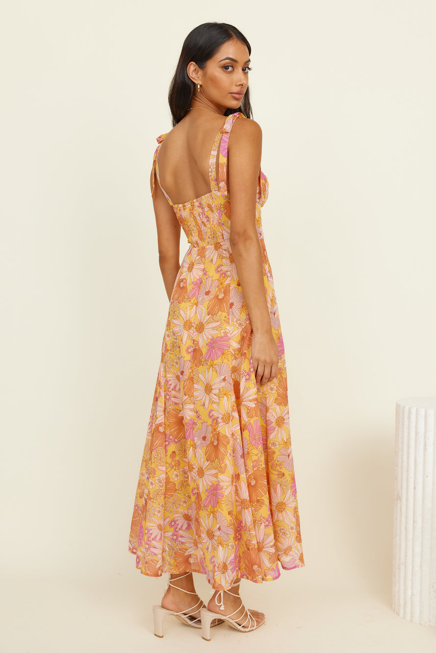 Ophelia Paradise Maxi Dress in Soft Yellow