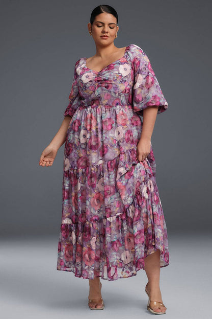 Isabelle Floral Pleated Maxi Dress