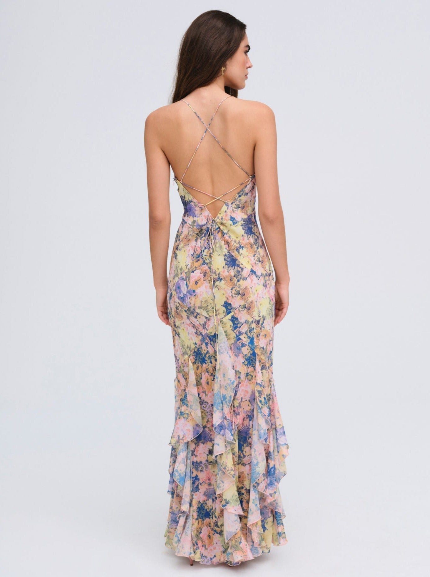 Elea Pink Satin Maxi Dress