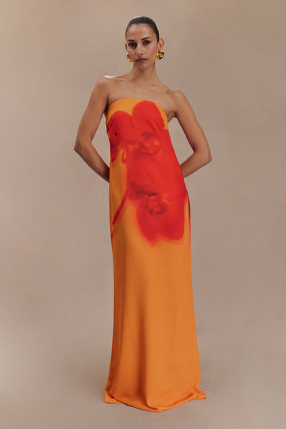 Amaya Strapless Chiffon Maxi Dress