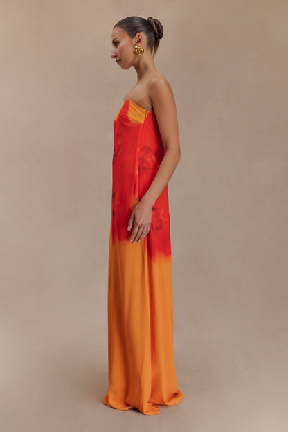 Amaya Strapless Chiffon Maxi Dress