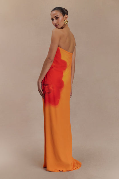 Amaya Strapless Chiffon Maxi Dress
