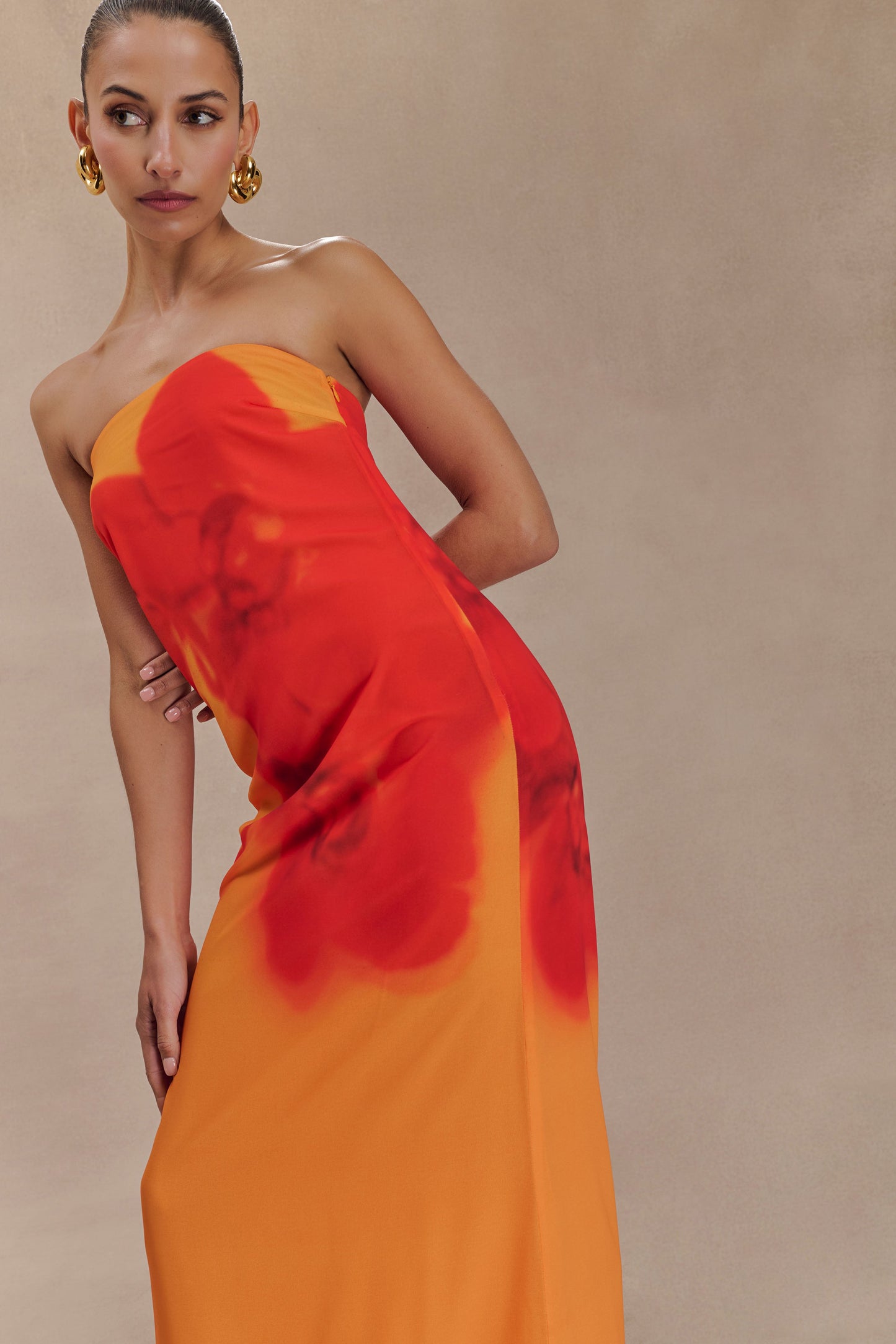 Amaya Strapless Chiffon Maxi Dress