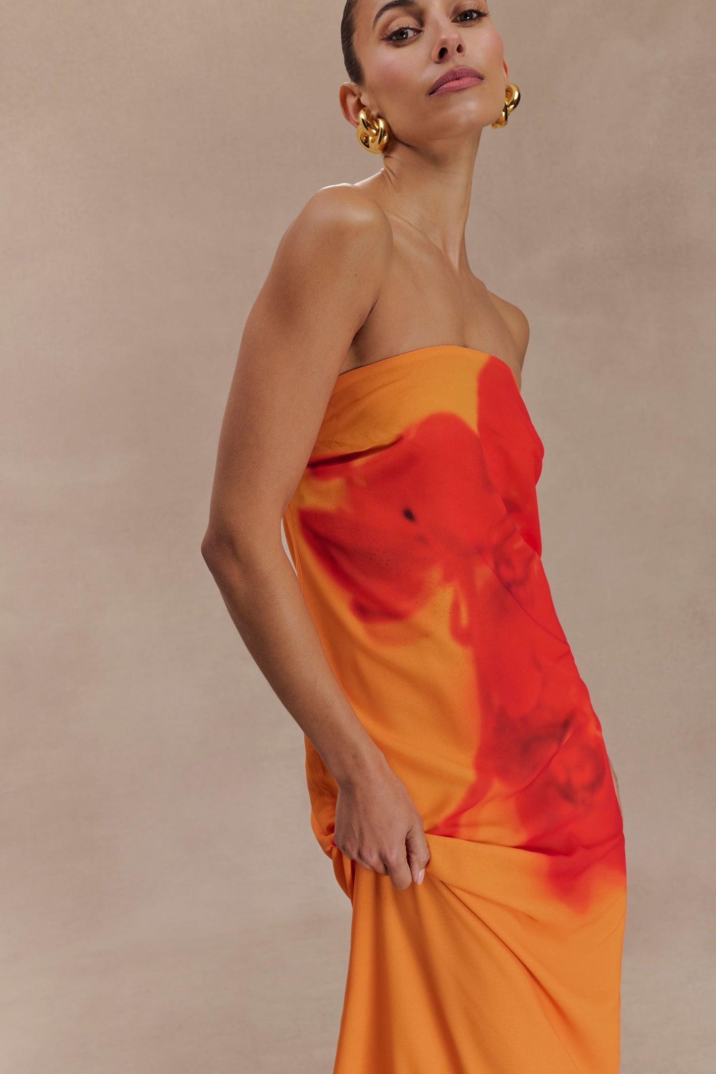 Amaya Strapless Chiffon Maxi Dress
