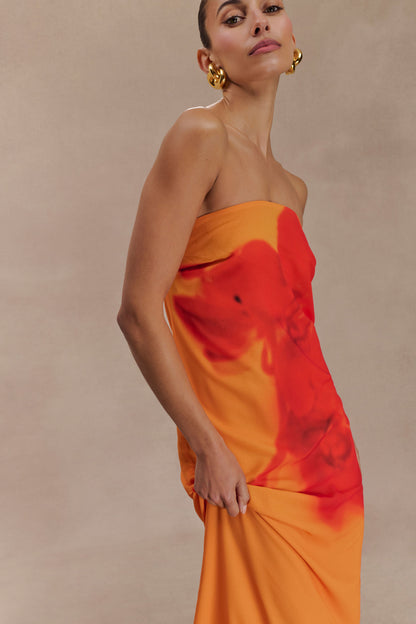 Amaya Strapless Chiffon Maxi Dress