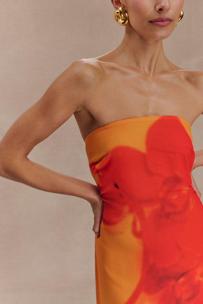 Amaya Strapless Chiffon Maxi Dress