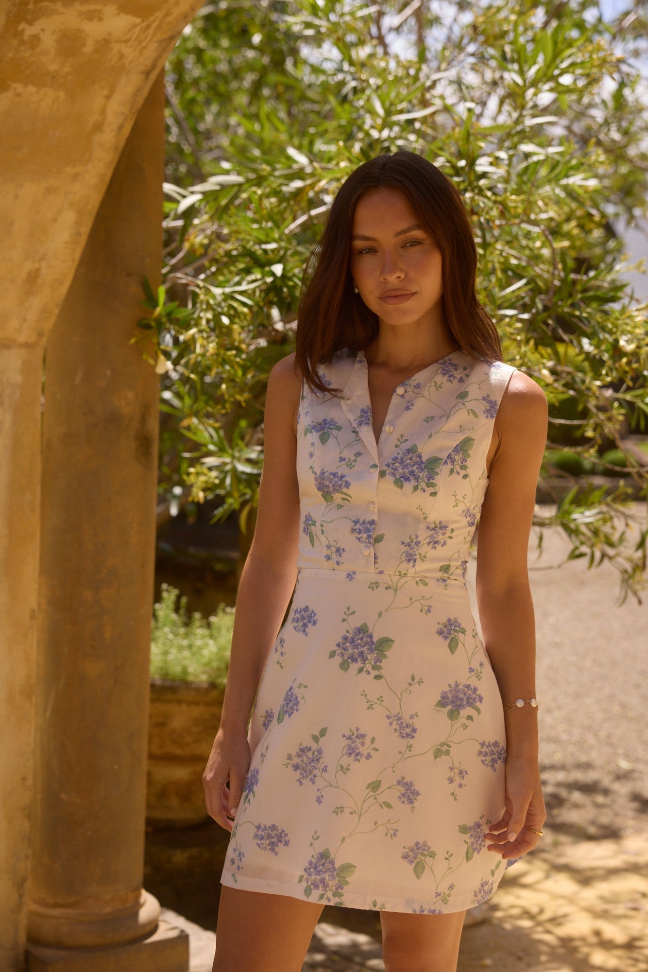 Tessa Floral Mini Dress in Periwinkle
