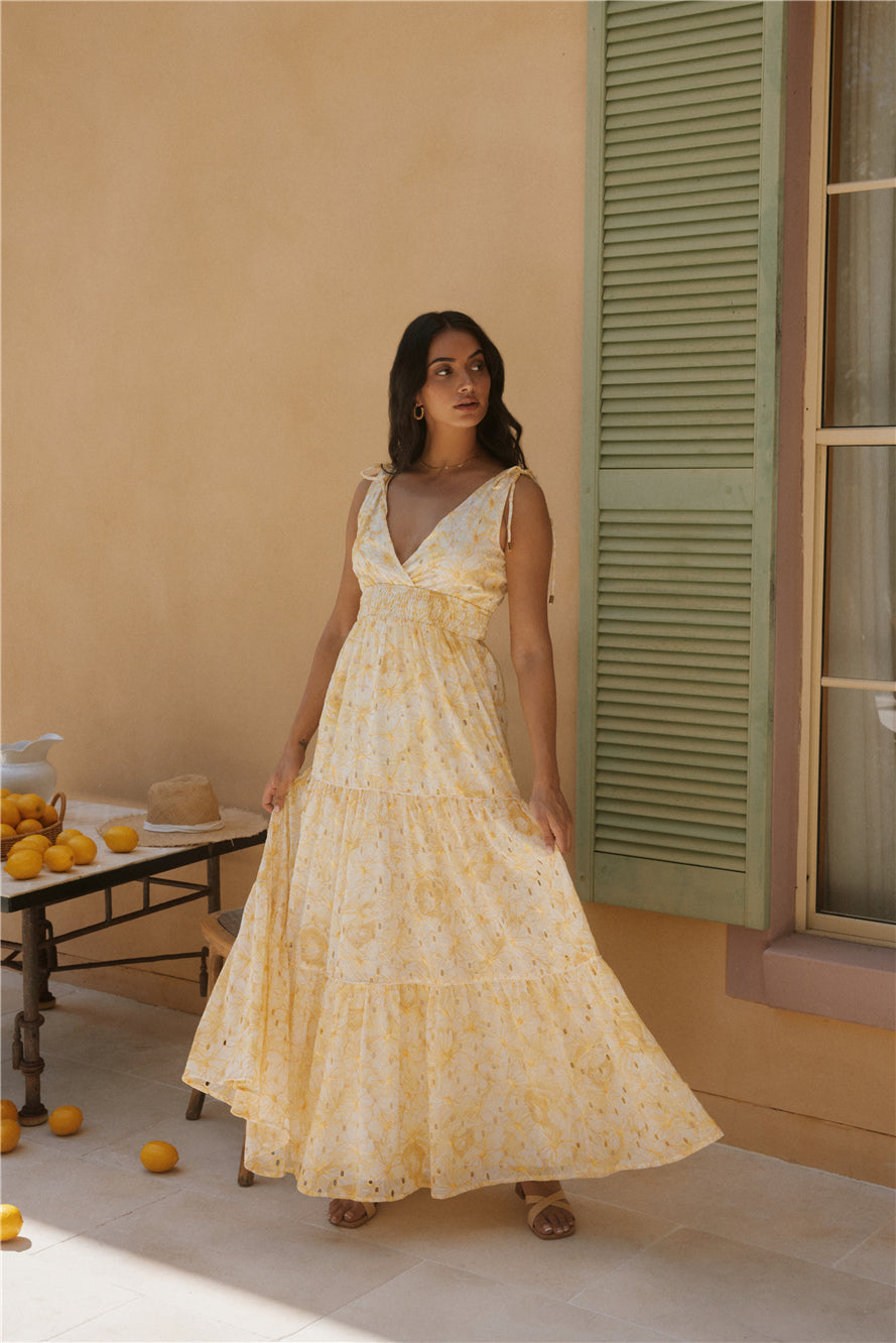 Aurelia Sunny Maxi Dress in Yellow