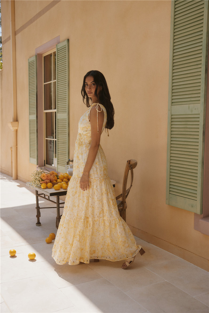 Aurelia Sunny Maxi Dress in Yellow