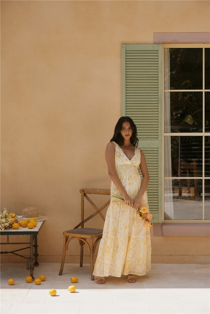 Aurelia Sunny Maxi Dress in Yellow