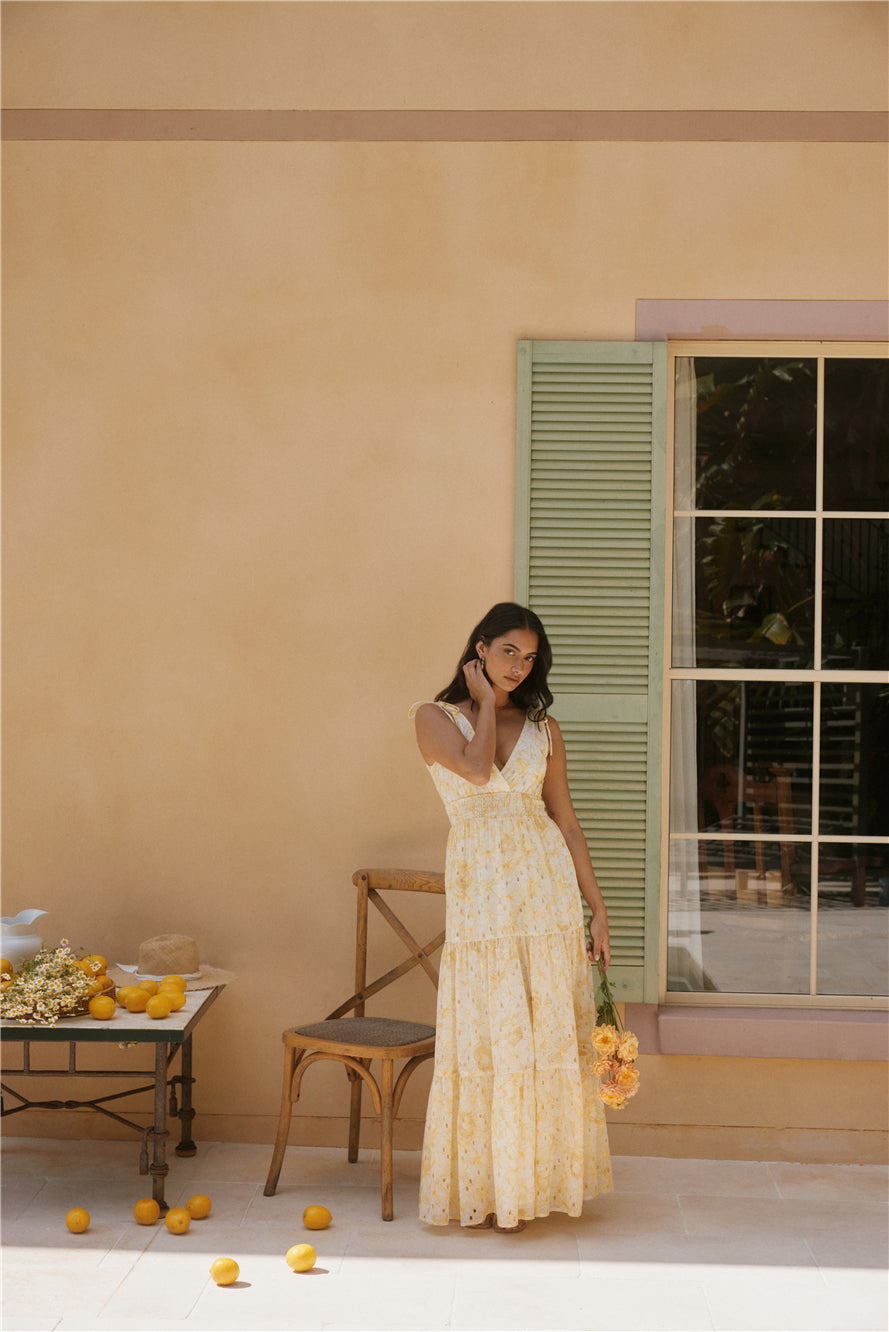 Aurelia Sunny Maxi Dress in Yellow