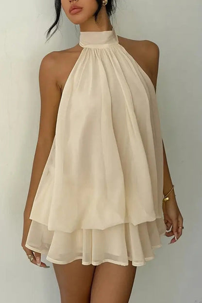 Valentina Chiffon Halter Mini Dress