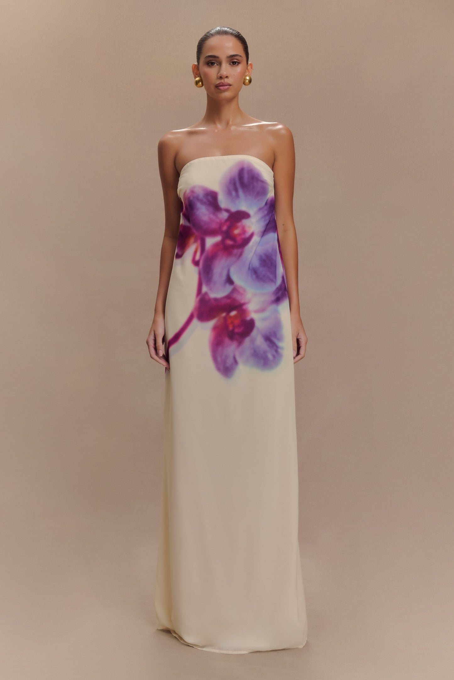 Amaya Strapless Chiffon Maxi Dress