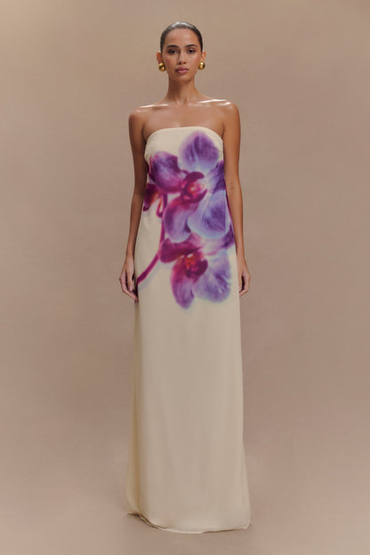 Amaya Strapless Chiffon Maxi Dress