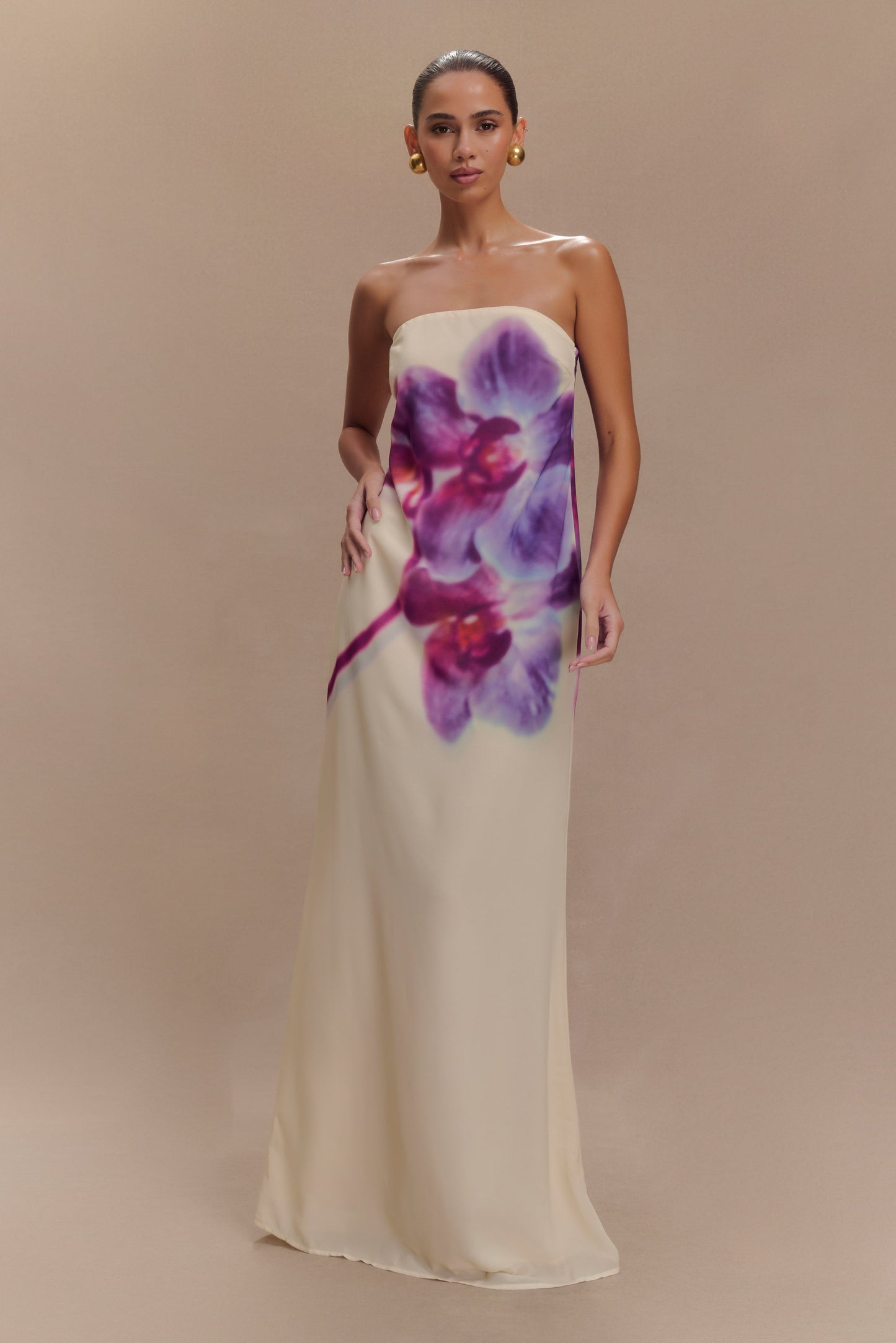 Amaya Strapless Chiffon Maxi Dress