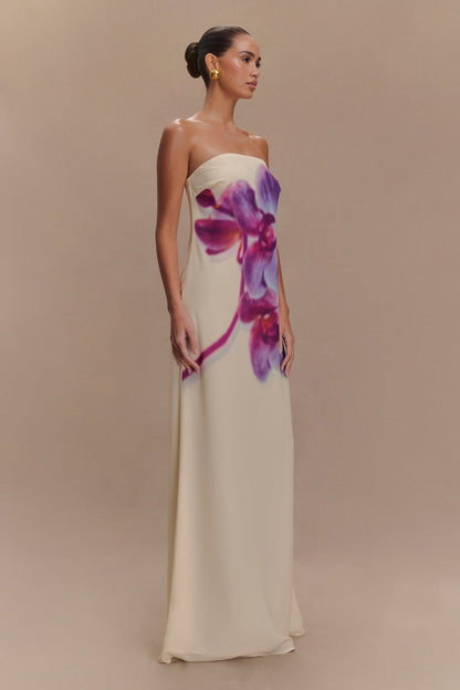 Amaya Strapless Chiffon Maxi Dress