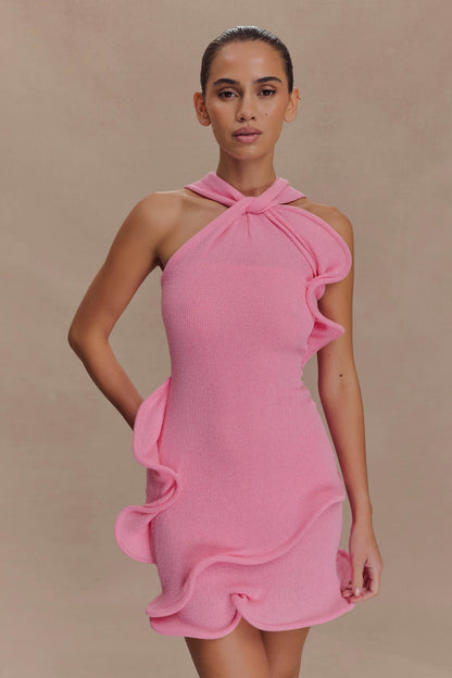 Caprice Halter Knit Mini Dress