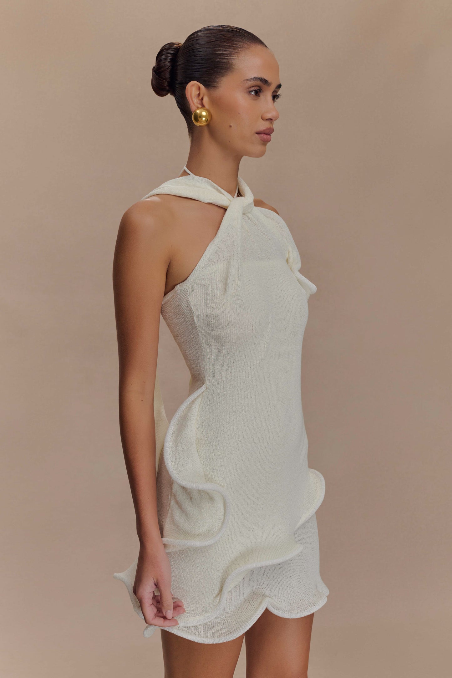 Caprice Halter Knit Mini Dress