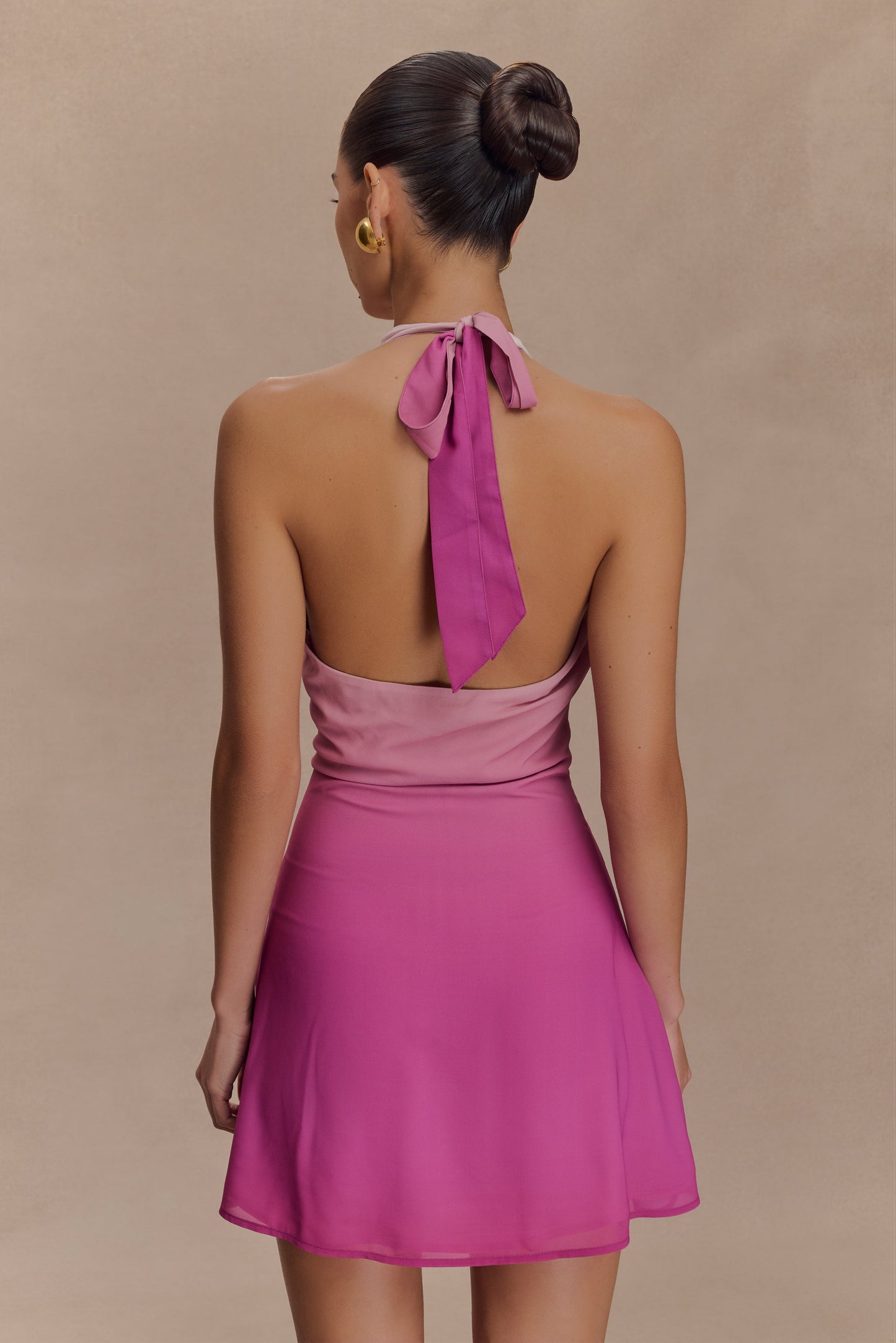 Malakhai Chiffon Halter Mini Dress