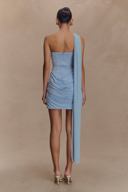 Mattea Slinky Mesh Mini Dress with Scarf