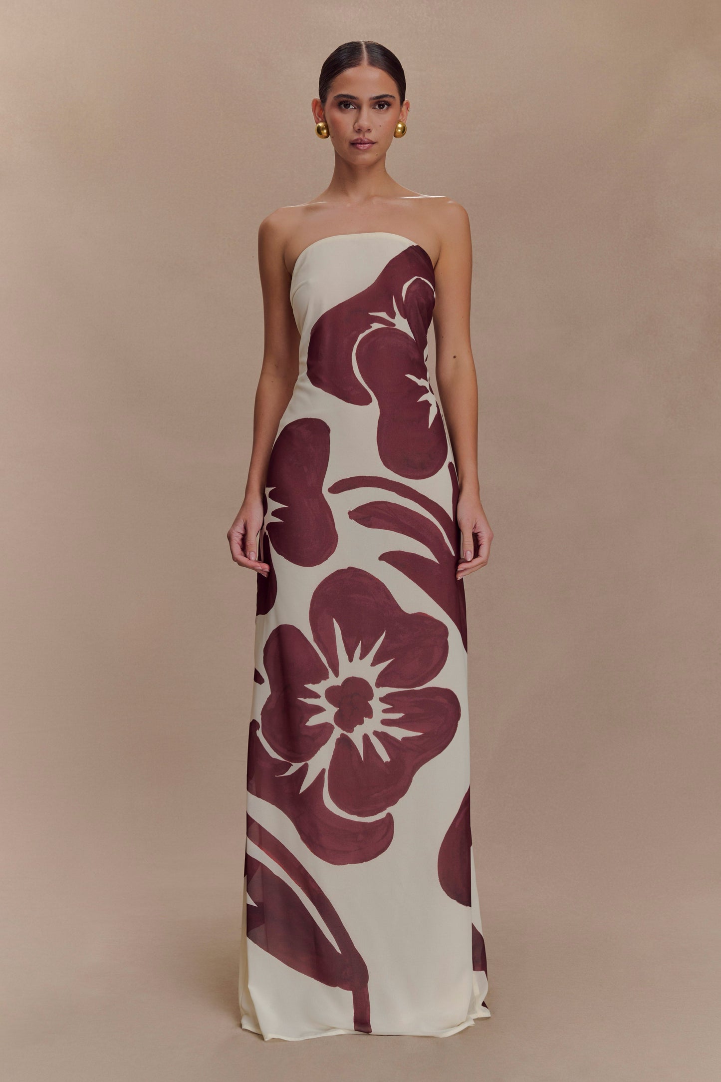Amaya Strapless Chiffon Maxi Dress