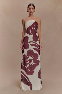 Brown Deco Fleur Print