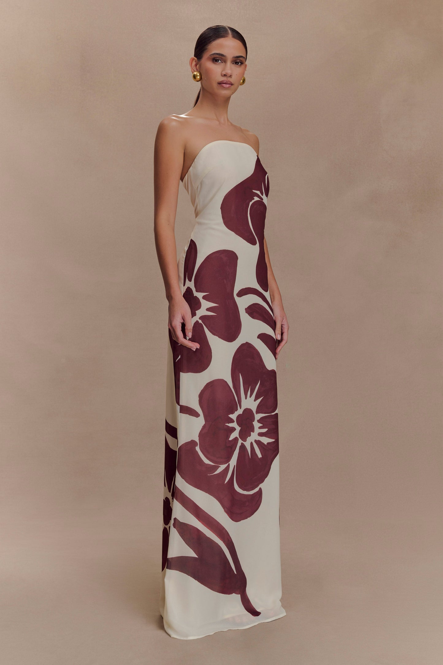 Amaya Strapless Chiffon Maxi Dress