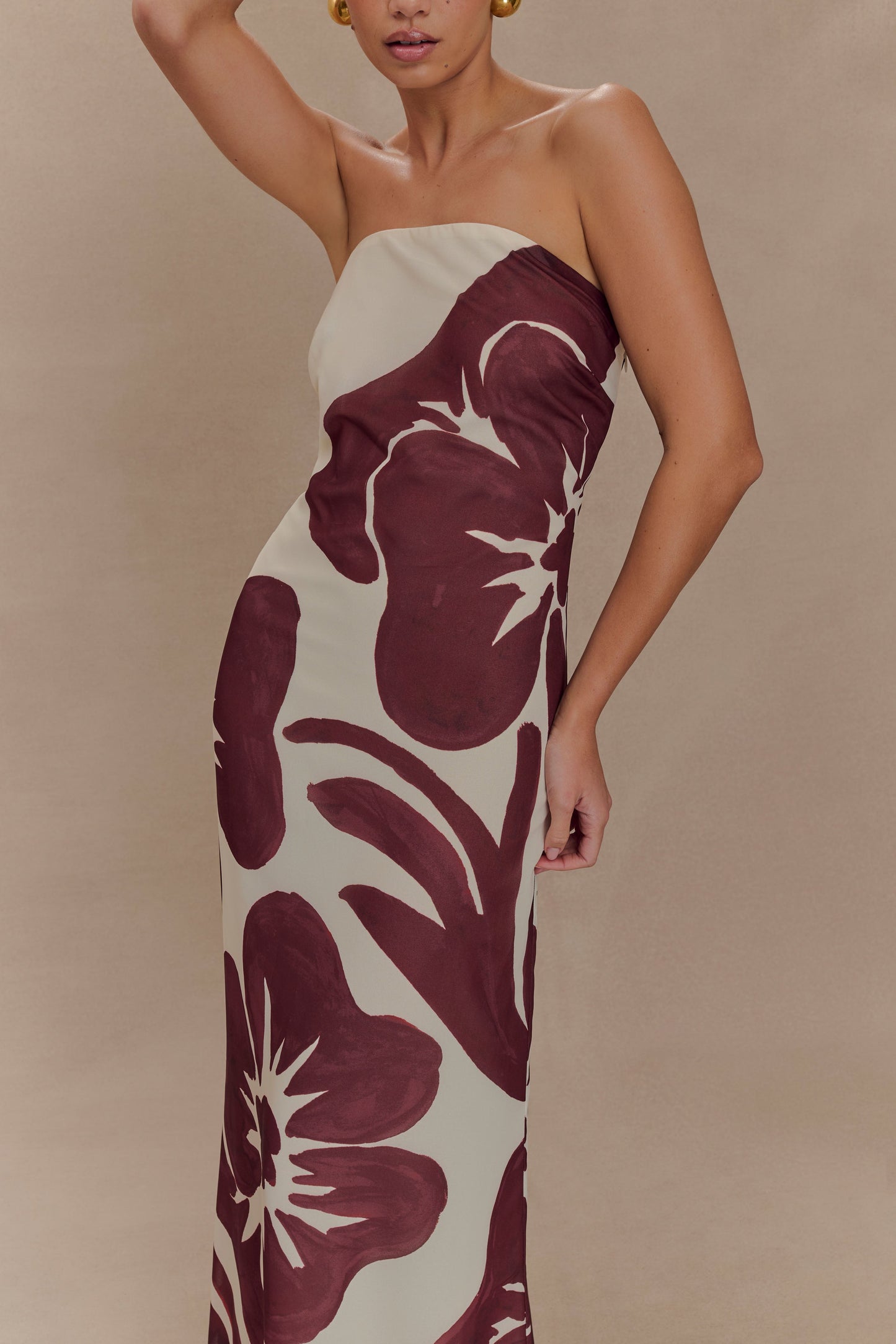 Amaya Strapless Chiffon Maxi Dress