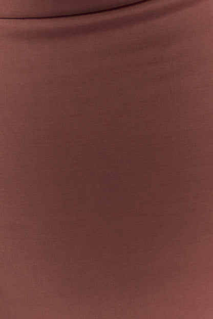 Madison Slinky Strapless Maxi Dress in Chocolate