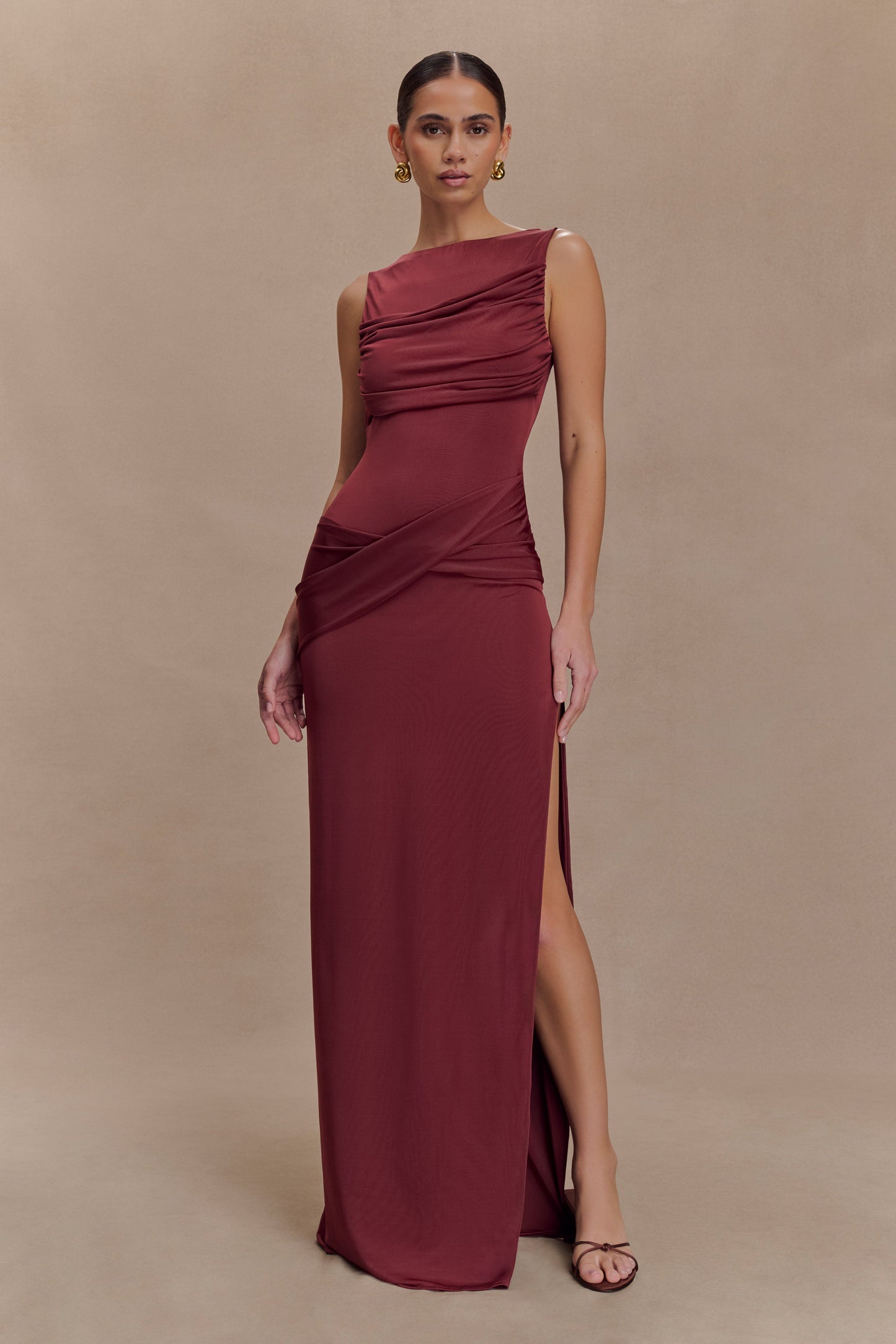 Henley Slinky Drape Maxi Dress