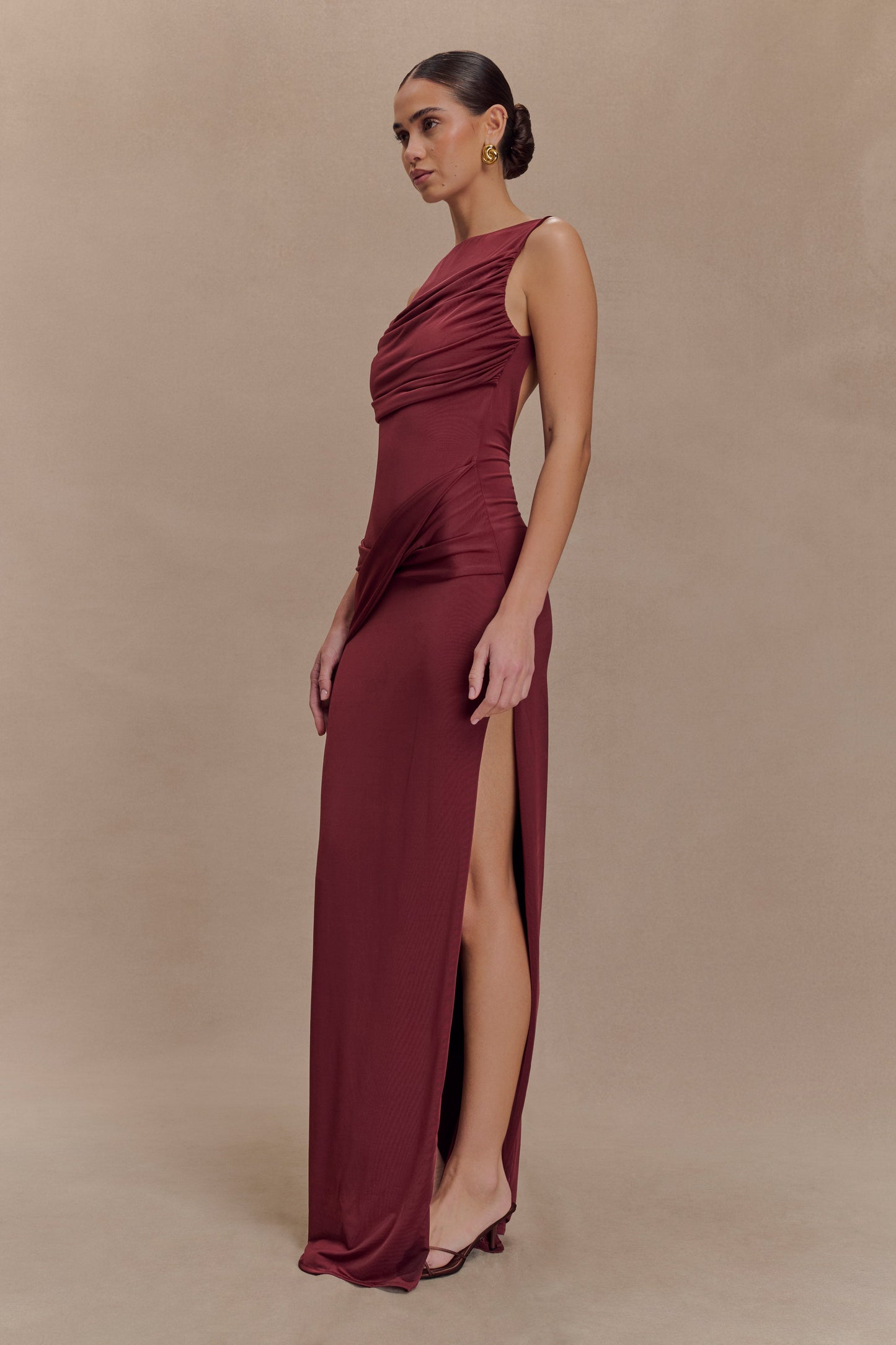 Henley Slinky Drape Maxi Dress