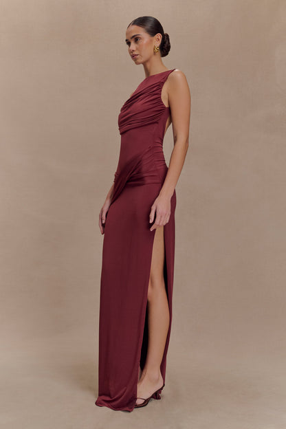 Henley Slinky Drape Maxi Dress