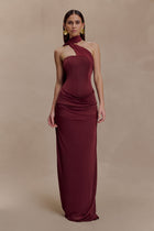 Mattea Slinky Mesh Maxi Dress with Scarf