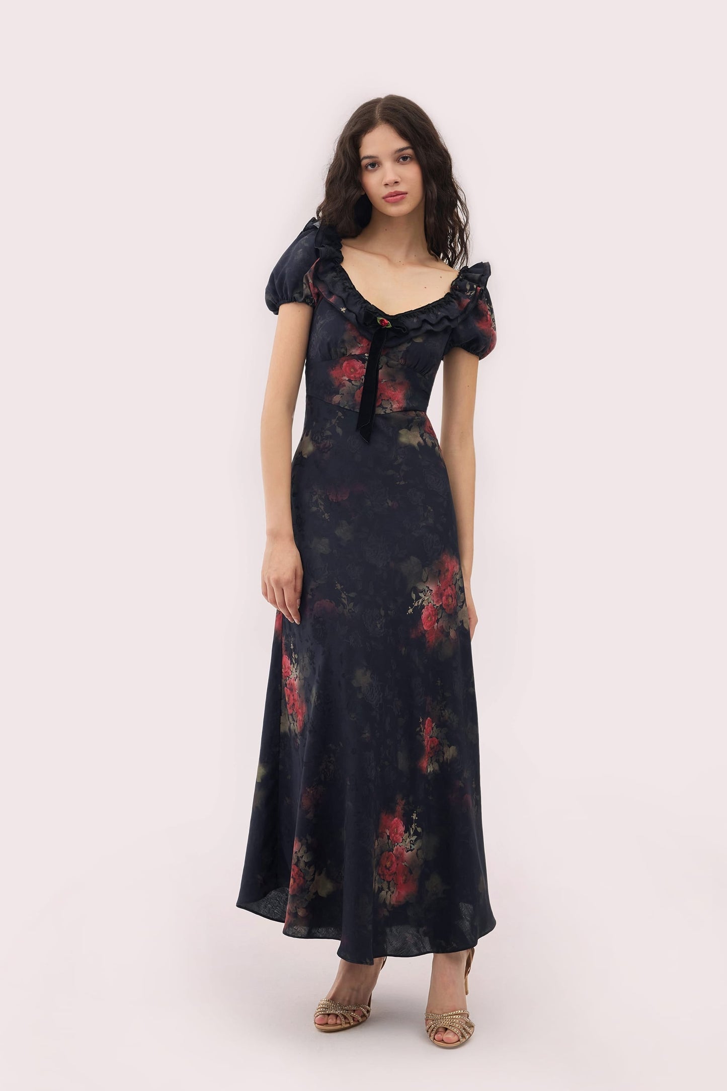 Catherine Jacquard Satin Maxi Dress