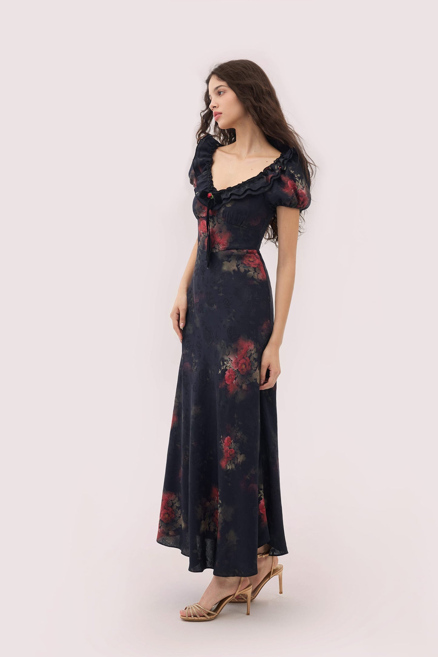 Catherine Jacquard Satin Maxi Dress